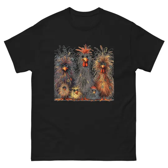 Discover Eagerlys Colorful Funny Chicken Art, Crazy Chicken Family T-Shirt