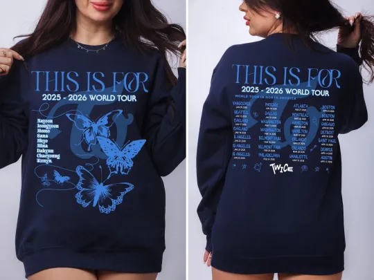 Discover Retro Twice This Is For World Tour 2 Sweatshirt, Twice Members Sweatshirt
