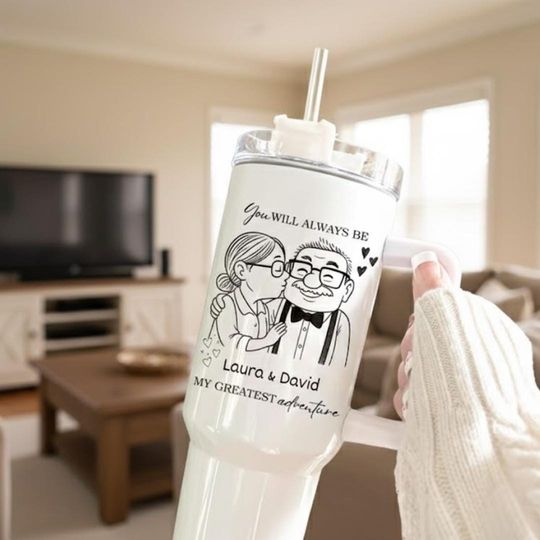 Discover You Will Always Be My Greatest Adventure Tumbler, Custom Couple Gift with Names, Anniversary or Wedding Gift for Him or Her