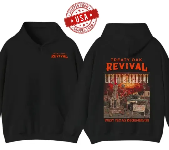 Discover Treaty Oak Revival Hoodie West Texas Degenerate Classic Style Hoodie