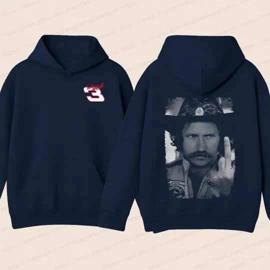Discover Dale Earnhardt Unisex Double Sided Hoodie, Racing Middle Finger, 90s Nascar