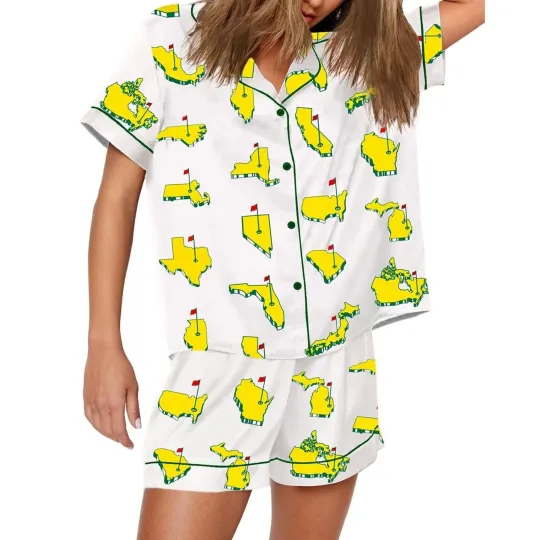 Discover All Masters-Style Golf Print Pajamas Set For Women