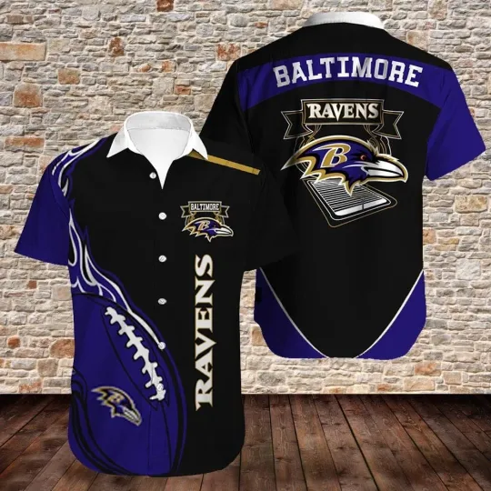 Discover Baltimore football Fire Balls Logo Hawaiian Shirt Best Gift For Fans