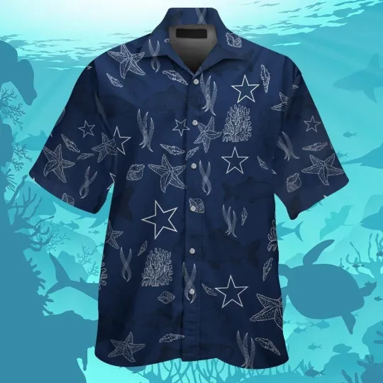 Discover Dallas Short Sleeve Button Up Tropical Hawaiian Shirt VER031