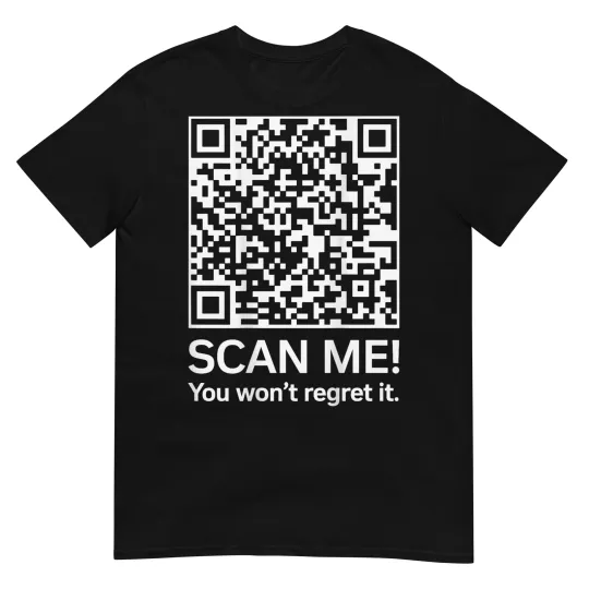 Discover Funny QR President Trump 4547 Trump Dancing Code (On Back) T-Shirt