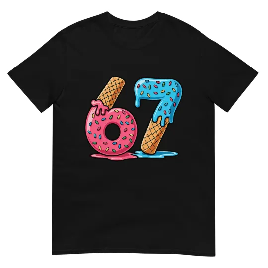 Discover Six Seven Ice Cream Drip Cool Meme 67 Funny Number T-Shirt