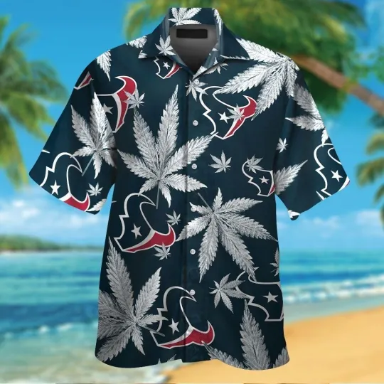 Discover Houston Short Sleeve Button Up Tropical Hawaiian Shirt VER09
