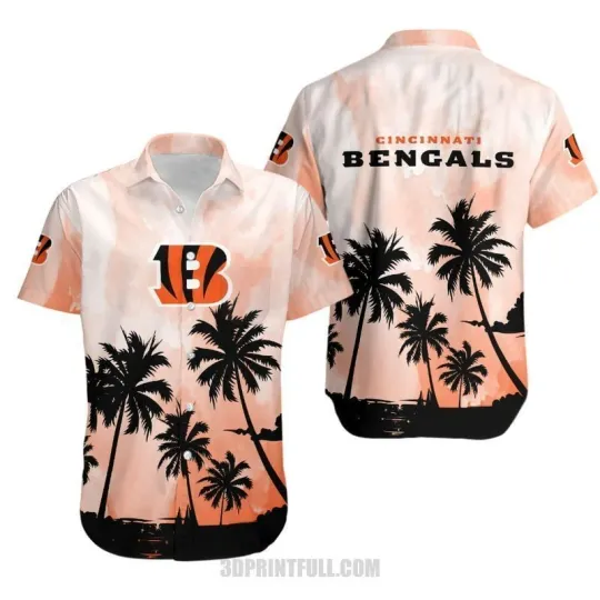 Discover Cincinnati Coconut Trees football Gift For Fan Hawaiian Shirt & Short