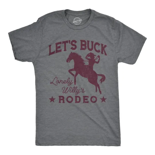 Discover Mens Funny T Shirts Lets Buck Rodeo Sarcastic Cowboy Graphic Novelty Tee for Men