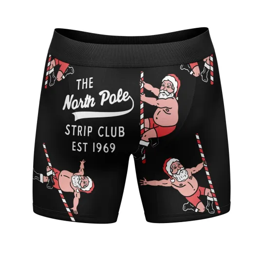 Discover Mens Funny Boxers North Pole Strip Club Sarcastic Christmas Underwear for Men