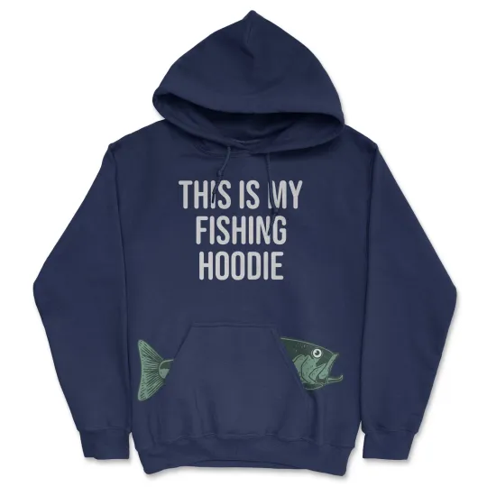 Discover This Is My Fishing Hoodie Unisex Hooded Sweatshirt Funny Fishermen Sweater