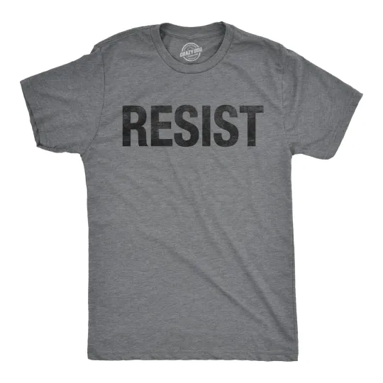 Discover Mens Resist T Shirt Political Anti Authority Protest Tee Rebel Rally March Tee