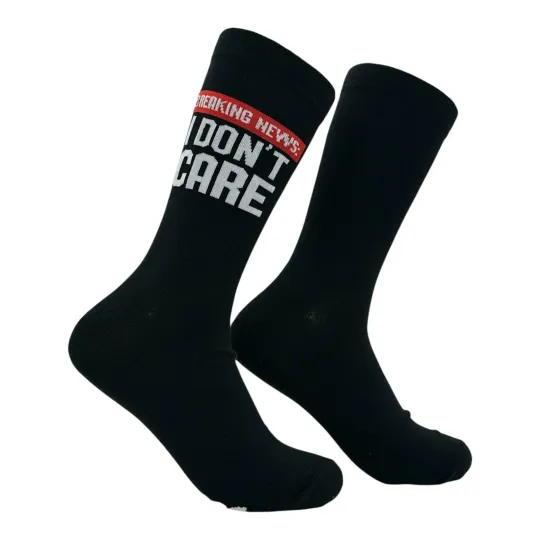Discover Breaking News I Dont Care Socks Funny Sarcastic Graphic Novelty Footwear for Men