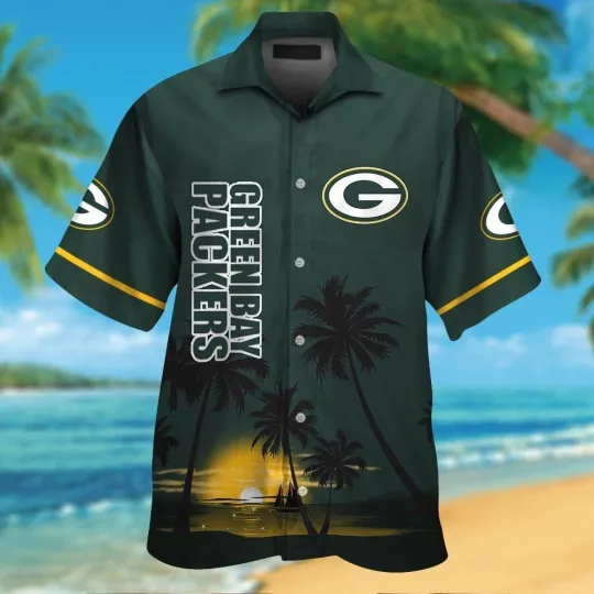 Discover Green Bay Short Sleeve Button Up Tropical Hawaiian Shirt
