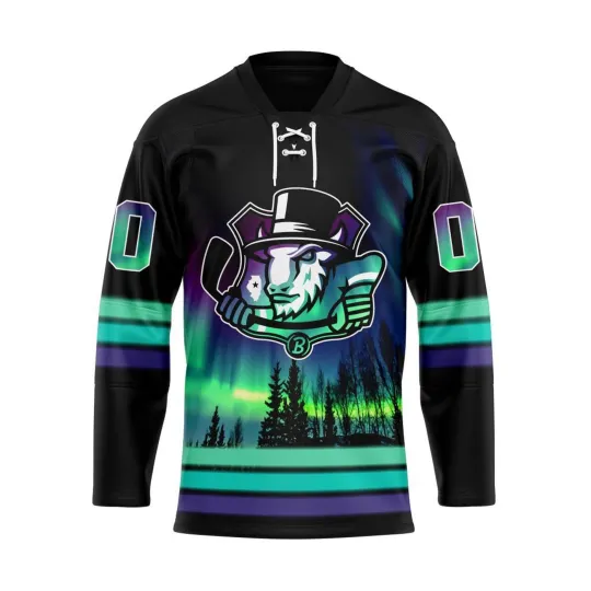 Discover Personalized Bloomington Bison Northern Lights Lace Hockey Shirt Fan Gear Gift