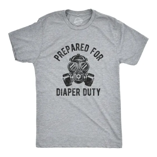 Discover Mens Prepared for Diaper Duty T Shirt Funny Fathers Day Parenting Dad Baby