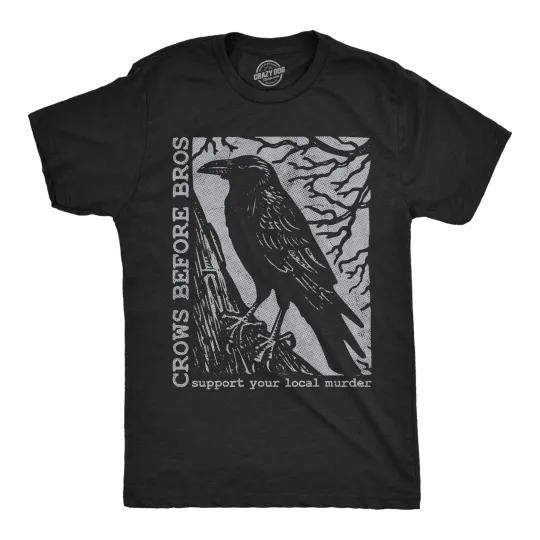 Discover Mens Funny T Shirts Crows Before Bros Sarcastic Poe Graphic Novelty Tee for Men