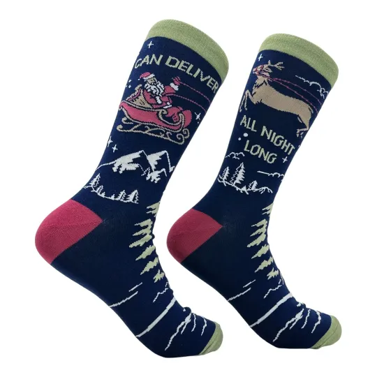 Discover Men's I Can Deliver All Night Long Socks Funny Sarcastic Christmas Novelty