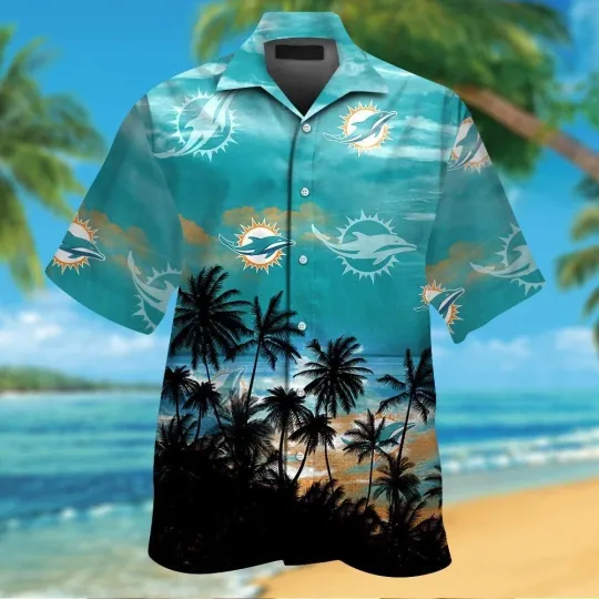 Discover Miami Short Sleeve Button Up Tropical Hawaiian Shirt