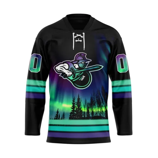 Discover Personalized Atlanta Gladiators Northern Lights Lace Hockey Shirt Fan Gear Gift