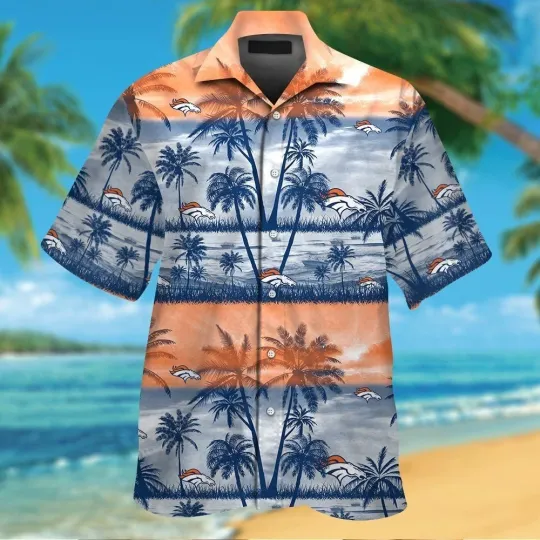 Discover Denver Football Short Sleeve Button Up Tropical Hawaiian Shirt VER025