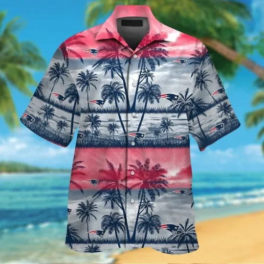 Discover New England Football Short Sleeve Button Up Tropical Hawaiian Shirt VER025