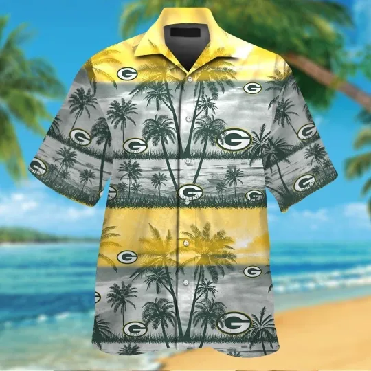 Discover Green Bay Short Sleeve Button Up Tropical Hawaiian Shirt VER025