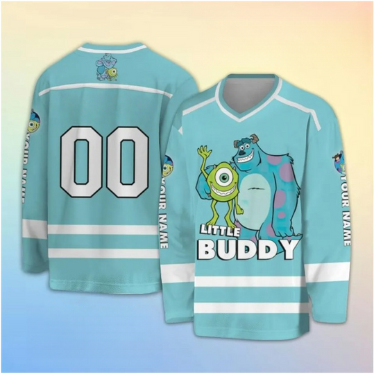 Discover Disney Monsters University Men's Ice Hockey Jacket 2025 Autumn/Winter New Jersey Sports Y2K Large Casual Long Sleeve T-shirt