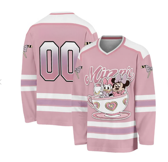 Discover Disney Mickey Mouse Men's Ice Hockey Jacket 2025Autumn/Winter New Jersey Outdoor Sports Top Y2K Large Casual Long Sleeve T-shirt