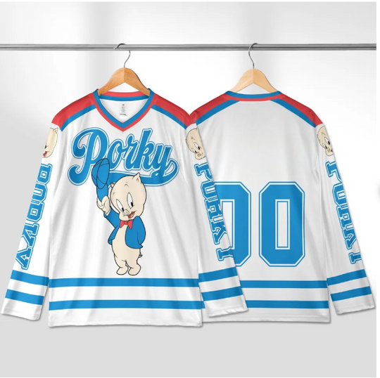 Discover Cute Porky Pig Men's Ice Hockey Jersey