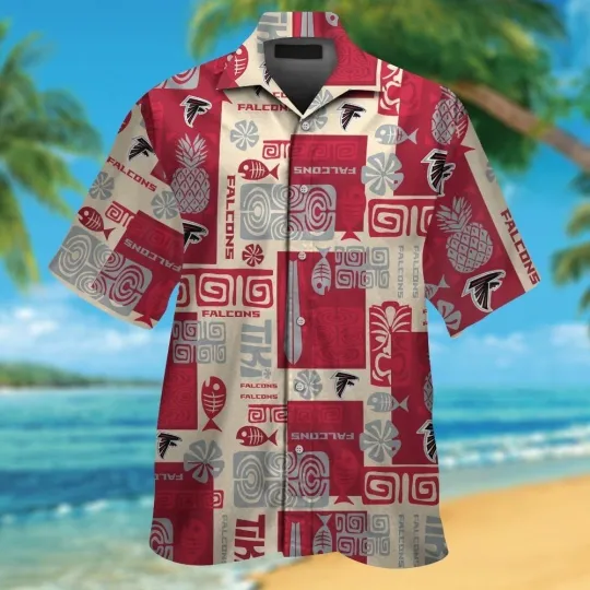 Discover Atlanta Football Sleeve Button Up Tropical Hawaiian Shirt VER012