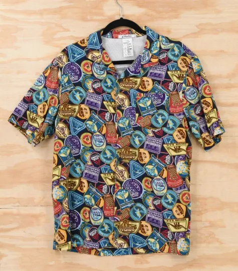 Discover Disney Parks AOP Passport Hawaiian Camp Shirt Men