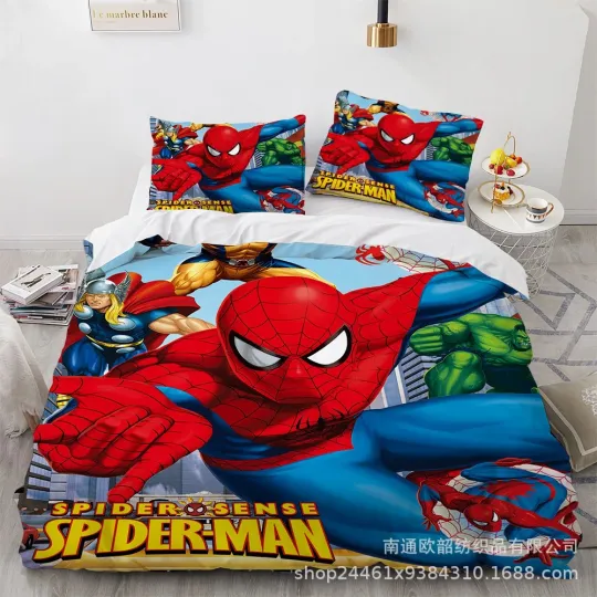 Discover Spider-Man Miles Morales Bedding Set Duvet Cover Pillowcase Comforter Cover
