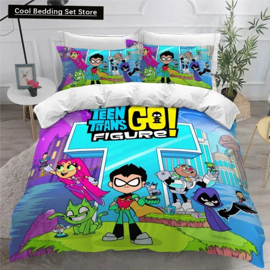 Discover Teen&Titans Go Bedding Set Bed Set Aldult Kid Bedroom Duvetcover Sets 3D