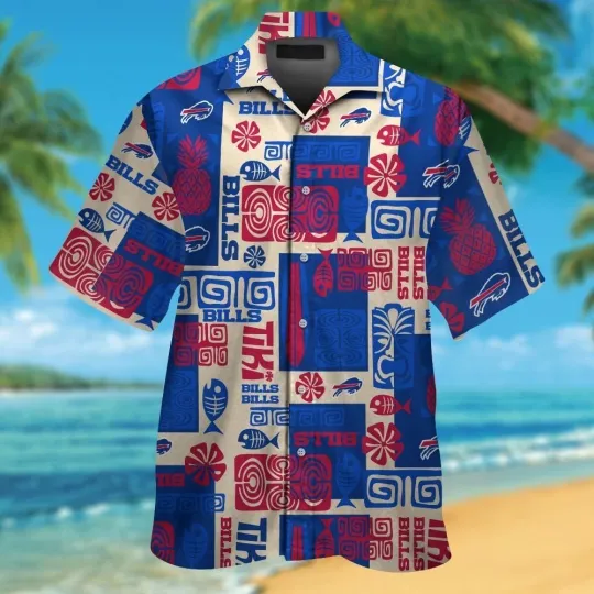 Discover Buffalo Football Sleeve Button Up Tropical Hawaiian Shirt VER012