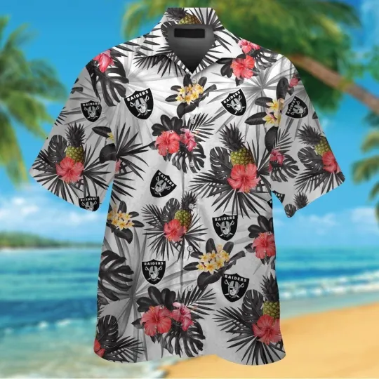 Discover Las Vegas Football Short Sleeve Button Up Tropical Hawaiian Shirt VER027