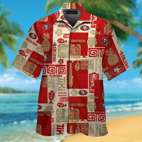 Discover San Francisco Football Sleeve Button Up Tropical Hawaiian Shirt VER012