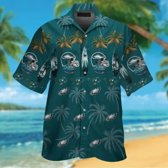 Discover Philadelphia Football Short Sleeve Button Up Tropical Hawaiian Shirt VER030
