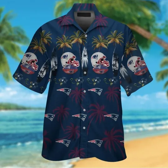 Discover New England Football Short Sleeve Button Up Tropical Hawaiian Shirt VER04