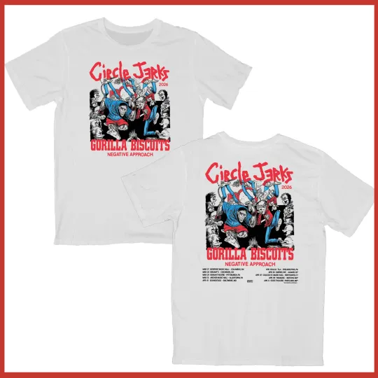 Discover NEW - Circle Jerks & Gorilla Biscuits 2026 Spring Tour T Shirt