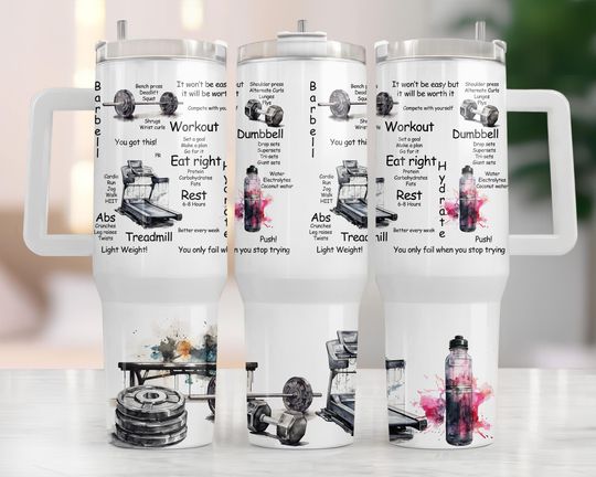 Discover Workout Collage 40oz Tumbler Wrap Motivational 40oz Quencher Sublimation Design 40oz Tumbler Png Fitness Affirmation Tumbler
