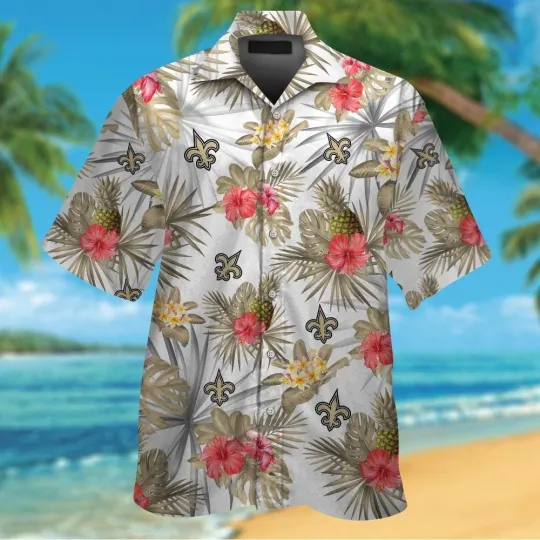 Discover New Orleans Football Short Sleeve Button Up Tropical Hawaiian Shirt VER027