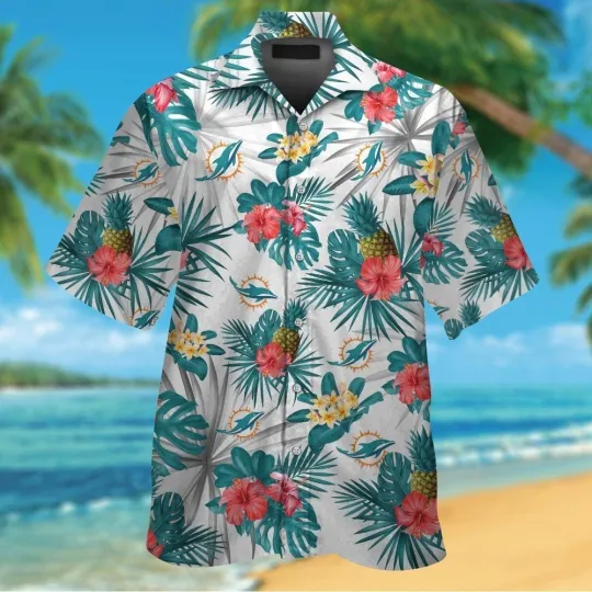 Discover Miami Football Short Sleeve Button Up Tropical Hawaiian Shirt VER027
