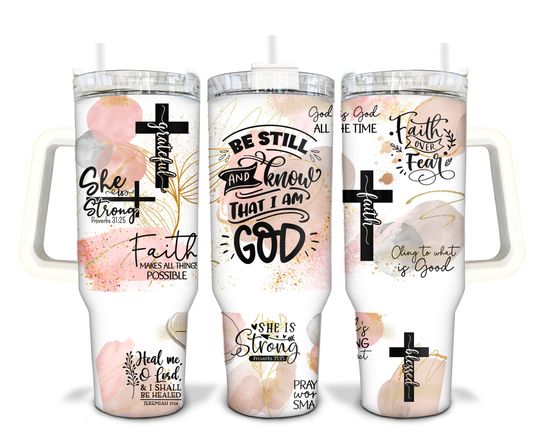 Discover Faith Affirmations God Sublimated 40oz Quencher Tumbler