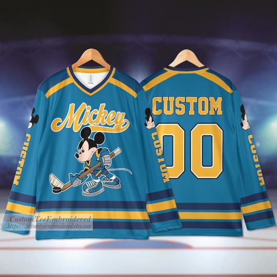 Disney Mickey Minnie Men's Ice Hockey Jersey
