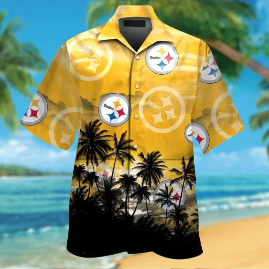 Discover Pittsburg Football Short Sleeve Button Up Tropical Hawaiian Shirt VER05