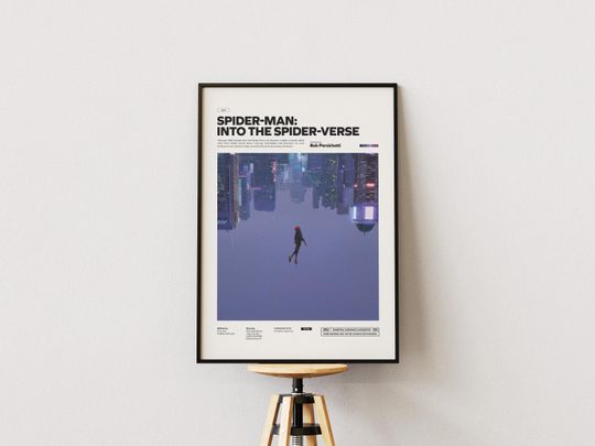 Spider-Man Into the Spider-Verse Poster, Miles Morales Wall Decor, Marvel Vertical Poster