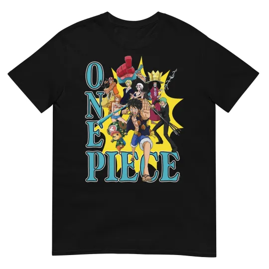 Discover One Piece Anime Group Photo Burst Character Collage T-Shirt