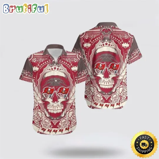 Discover Tampa Bay Football Hawaiian Shirt Skull Show Off Your Tropical Team Spirit