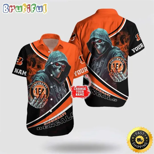 Discover Personalized Cincinnati Football Hawaiian Shirt Skull Tropical Team Gifting